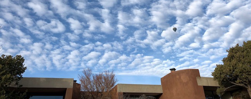 Clouds and balloon over La Luz